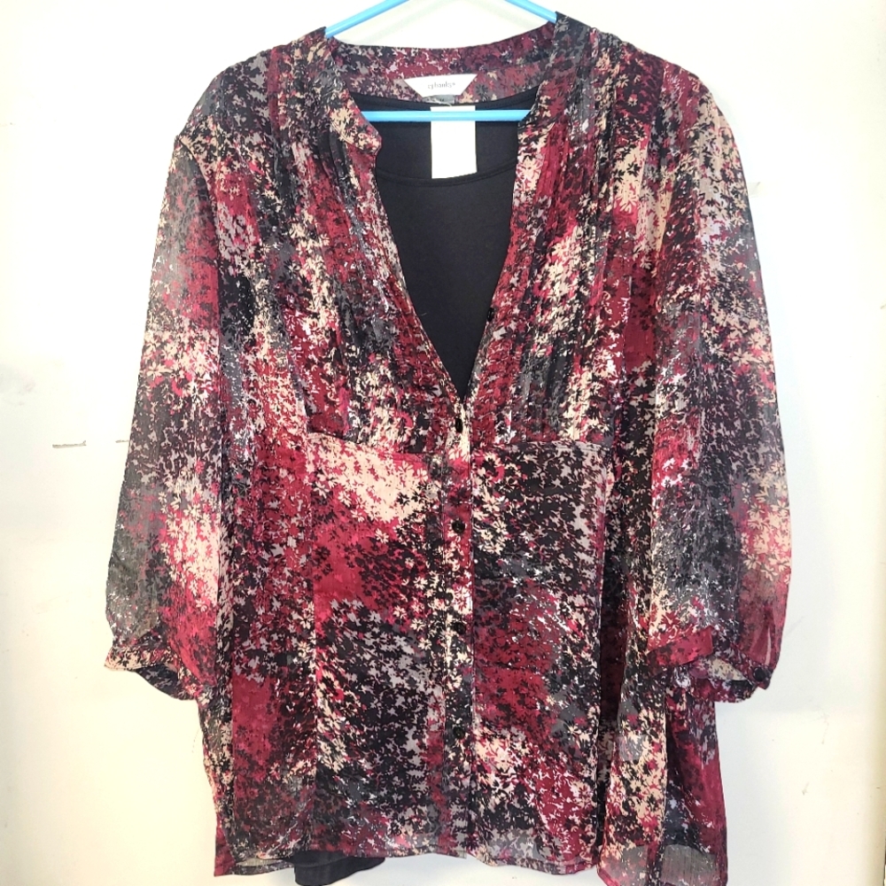 Stylish Women's Red and Black Top